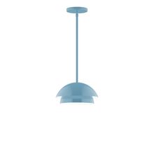 Montclair Light Works STGX445-54-L10 - 10&#34; Nest LED Stem Hung Pendant, Light Blue