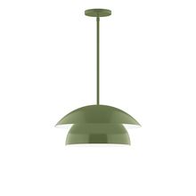 Montclair Light Works STGX446-22-L12 - 16&#34; Nest LED Stem Hung Pendant, Fern Green