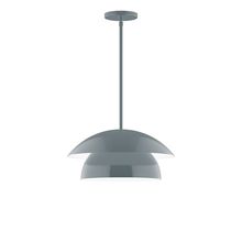 Montclair Light Works STGX446-40-L12 - 16&#34; Nest LED Stem Hung Pendant, Slate Gray