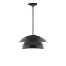 Montclair Light Works STGX446-41-L12 - 16&#34; Nest LED Stem Hung Pendant, Black