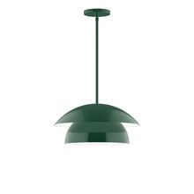 Montclair Light Works STGX446-42-L12 - 16&#34; Nest LED Stem Hung Pendant, Forest Green