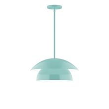 Montclair Light Works STGX446-48-L12 - 16&#34; Nest LED Stem Hung Pendant, Sea Green