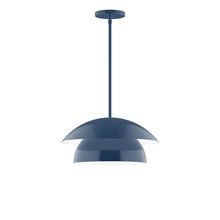 Montclair Light Works STGX446-50-L12 - 16&#34; Nest LED Stem Hung Pendant, Navy