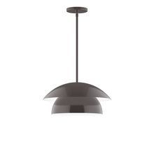 Montclair Light Works STGX446-51-L12 - 16&#34; Nest LED Stem Hung Pendant, Architectural Bronze