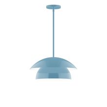 Montclair Light Works STGX446-54-L12 - 16&#34; Nest LED Stem Hung Pendant, Light Blue