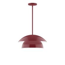 Montclair Light Works STGX446-55-L12 - 16&#34; Nest LED Stem Hung Pendant, Barn Red