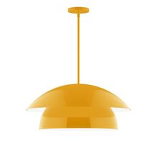 Montclair Light Works STGX447-21-L13 - 24&#34; Nest LED Stem Hung Pendant, Bright Yellow