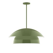 Montclair Light Works STGX447-22-L13 - 24&#34; Nest LED Stem Hung Pendant, Fern Green