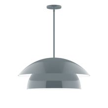 Montclair Light Works STGX447-40-L13 - 24&#34; Nest LED Stem Hung Pendant, Slate Gray