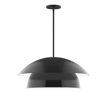 Montclair Light Works STGX447-41-L13 - 24&#34; Nest LED Stem Hung Pendant, Black