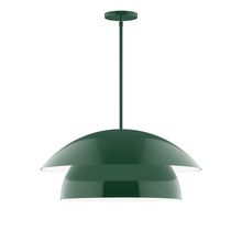 Montclair Light Works STGX447-42-L13 - 24&#34; Nest LED Stem Hung Pendant, Forest Green