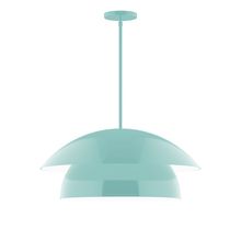 Montclair Light Works STGX447-48-L13 - 24&#34; Nest LED Stem Hung Pendant, Sea Green