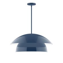 Montclair Light Works STGX447-50-L13 - 24&#34; Nest LED Stem Hung Pendant, Navy