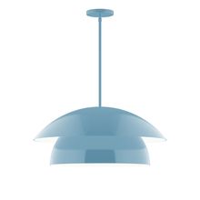 Montclair Light Works STGX447-54-L13 - 24&#34; Nest LED Stem Hung Pendant, Light Blue