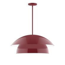 Montclair Light Works STGX447-55-L13 - 24&#34; Nest LED Stem Hung Pendant, Barn Red