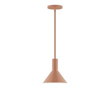 Montclair Light Works STGX451-19-L10 - 8&#34; Stack Mini Cone LED Stem Hung Pendant, Terracotta