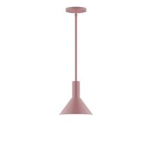 Montclair Light Works STGX451-20-L10 - 8&#34; Stack Mini Cone LED Stem Hung Pendant, Mauve