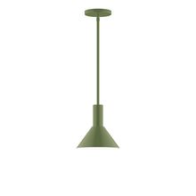 Montclair Light Works STGX451-22-L10 - 8&#34; Stack Mini Cone LED Stem Hung Pendant, Fern Green