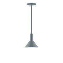 Montclair Light Works STGX451-40-L10 - 8&#34; Stack Mini Cone LED Stem Hung Pendant, Slate Gray