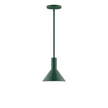 Montclair Light Works STGX451-42-L10 - 8" Stack Mini Cone LED Stem Hung Pendant, Forest Green