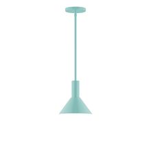 Montclair Light Works STGX451-48-L10 - 8&#34; Stack Mini Cone LED Stem Hung Pendant, Sea Green