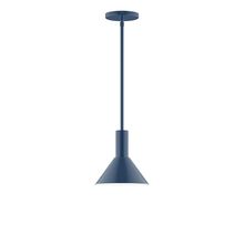 Montclair Light Works STGX451-50-L10 - 8&#34; Stack Mini Cone LED Stem Hung Pendant, Navy