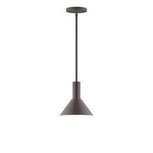 Montclair Light Works STGX451-51-L10 - 8&#34; Stack Mini Cone LED Stem Hung Pendant, Architectural Bronze