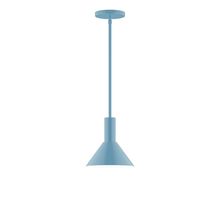 Montclair Light Works STGX451-54-L10 - 8&#34; Stack Mini Cone LED Stem Hung Pendant, Light Blue