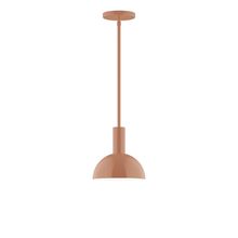 Montclair Light Works STGX456-19-L10 - 8" Stack Mini Dome LED Stem Hung Pendant, Terracotta