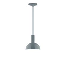 Montclair Light Works STGX456-40-L10 - 8&#34; Stack Mini Dome LED Stem Hung Pendant, Slate Gray