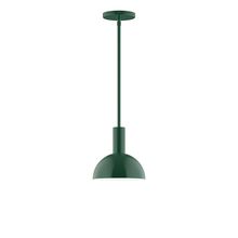 Montclair Light Works STGX456-42-L10 - 8&#34; Stack Mini Dome LED Stem Hung Pendant, Forest Green