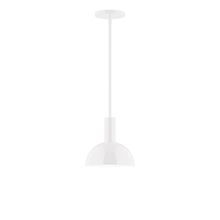 Montclair Light Works STGX456-44-L10 - 8" Stack Mini Dome LED Stem Hung Pendant, White