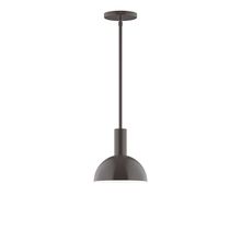 Montclair Light Works STGX456-51-L10 - 8&#34; Stack Mini Dome LED Stem Hung Pendant, Architectural Bronze