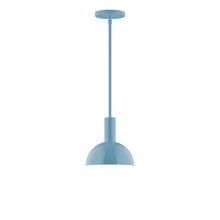 Montclair Light Works STGX456-54-L10 - 8&#34; Stack Mini Dome LED Stem Hung Pendant, Light Blue