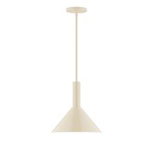 Montclair Light Works STGX466-16-L12 - 12" Stack Cone LED Stem Hung Pendant, Cream