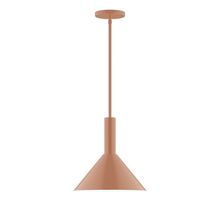 Montclair Light Works STGX466-19-L12 - 12&#34; Stack Cone LED Stem Hung Pendant, Terracotta