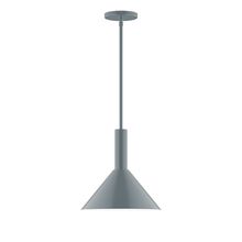 Montclair Light Works STGX466-40-L12 - 12&#34; Stack Cone LED Stem Hung Pendant, Slate Gray