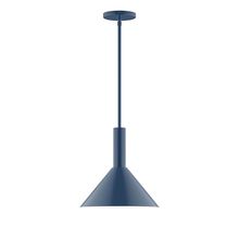 Montclair Light Works STGX466-50-L12 - 12&#34; Stack Cone LED Stem Hung Pendant, Navy