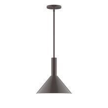 Montclair Light Works STGX466-51-L12 - 12&#34; Stack Cone LED Stem Hung Pendant, Architectural Bronze