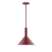 Montclair Light Works STGX466-55-L12 - 12&#34; Stack Cone LED Stem Hung Pendant, Barn Red