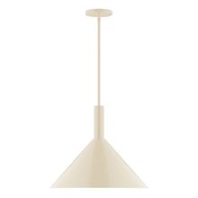 Montclair Light Works STGX467-16-L13 - 18&#34; Stack Cone LED Stem Hung Pendant, Cream