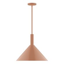 Montclair Light Works STGX467-19-L13 - 18&#34; Stack Cone LED Stem Hung Pendant, Terracotta