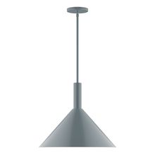 Montclair Light Works STGX467-40-L13 - 18&#34; Stack Cone LED Stem Hung Pendant, Slate Gray