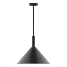 Montclair Light Works STGX467-41-L13 - 18&#34; Stack Cone LED Stem Hung Pendant, Black