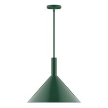 Montclair Light Works STGX467-42-L13 - 18&#34; Stack Cone LED Stem Hung Pendant, Forest Green