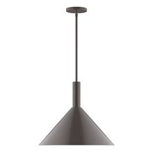 Montclair Light Works STGX467-51-L13 - 18&#34; Stack Cone LED Stem Hung Pendant, Architectural Bronze