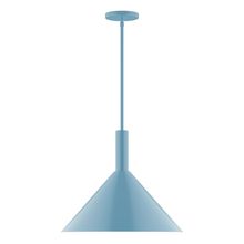 Montclair Light Works STGX467-54-L13 - 18&#34; Stack Cone LED Stem Hung Pendant, Light Blue