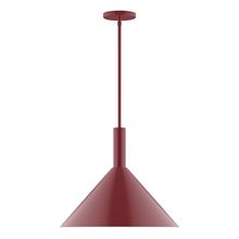 Montclair Light Works STGX467-55-L13 - 18&#34; Stack Cone LED Stem Hung Pendant, Barn Red