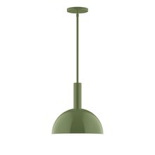 Montclair Light Works STGX471-22-L12 - 12&#34; Stack Dome LED Stem Hung Pendant, Fern Green