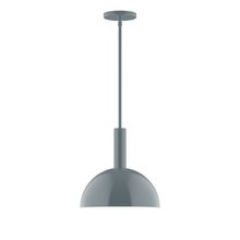 Montclair Light Works STGX471-40-L12 - 12&#34; Stack Dome LED Stem Hung Pendant, Slate Gray